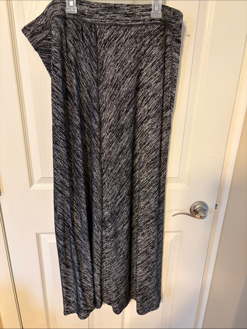 Lane Bryant Black & Gray Heathered Maxi Skirt